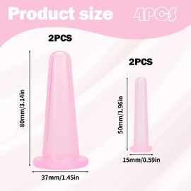 4 Stück Schröpfen Gesicht Silikon Vacuum Cup,Schröpfgläser Silikon Set,Facial Cupping für Muskelentspannung,Blutzirkulation,Eye Massager mit Aufbewahrungsbeutel,Face Cupping