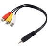 2.5mm Mini AV Male to 3RCA Female M/F Audio Video
