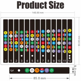 Guitar Sheet Music Stickers. Includes chart with major & minor scales and triads