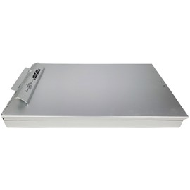 Posse Box - Bottom-Opening Dual Compartment Clipboard Legal-Sized PB-37L-S · Anodized Aluminum Silver · 15-3/4" x 8-3/4" x 1" · Storage Organizer
