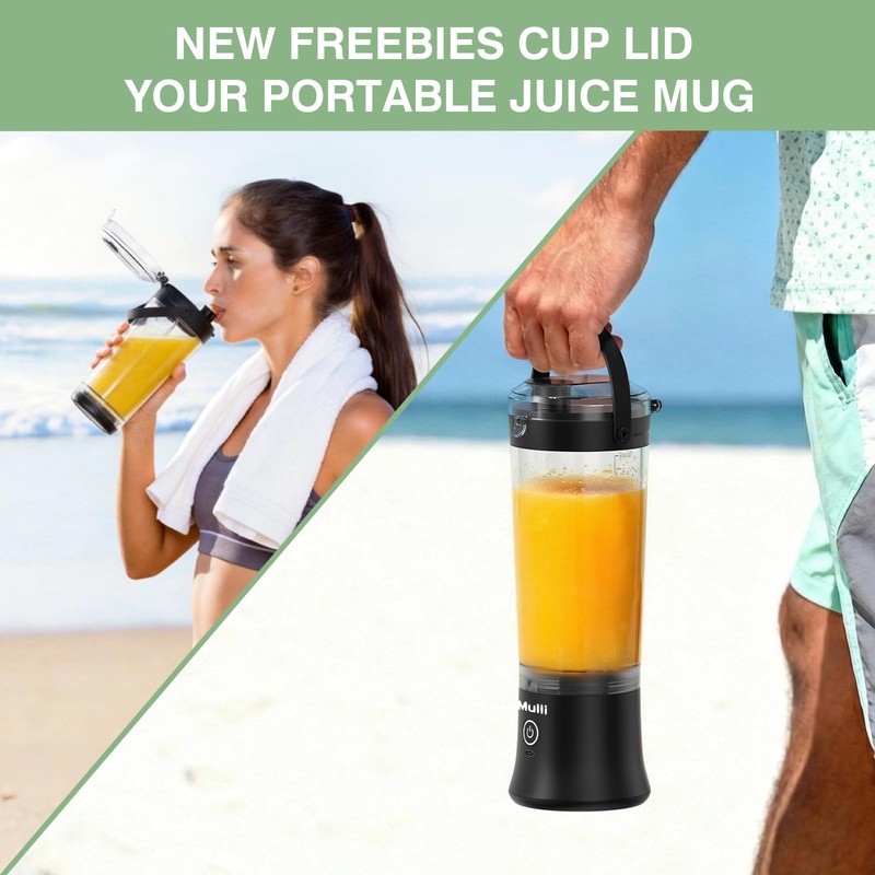 Mulli Portable Blender,17oz Portable Blender for Shakes & Smoothies, USB-C