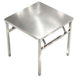 Portable Stainless Steel Metal Folding Table 31.5"x31.5" No-Assembly