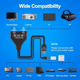 Für HDMI Splitter Kabel 1 in 2 Out für Dual Monitors Screen Switcher 4K HD 1080P Audio Video Adapter HDTV Spiegelung/Duplizierung