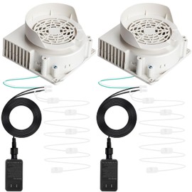 Ceenna 2 Set White Air Blower for Inflatables Replacement, 12v 1.2a Inflatable Motor Fan Blower with 3 LED Light String and Adapter for Christmas Yard Indoor Outdoor Xmas Holiday Decorations