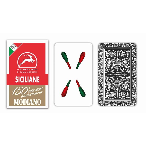Modiano Red Siciliane 150th Anniversary Playing Cards