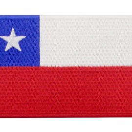 EmbTao Chile Flag Patch Embroidered National Morale Applique Iron On Sew On Chilean Emblem