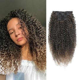 Curly Clip in Hair Extensions for Black Women 6PCS Protein Silk Kinky Curl Hair Extensions, Soft Natural Look, Lightweight, Tangle-Free, Long-Lasting, Easy to Install, Budget-Friendly