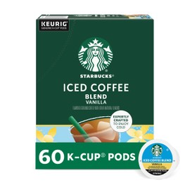 Starbucks K-Cup Coffee Pods, Iced Coffee Blend, Vanilla Naturally Flavored Coffee for Keurig Coffee Makers, 100% Arabica, 6 Boxes (60 Pods Total)