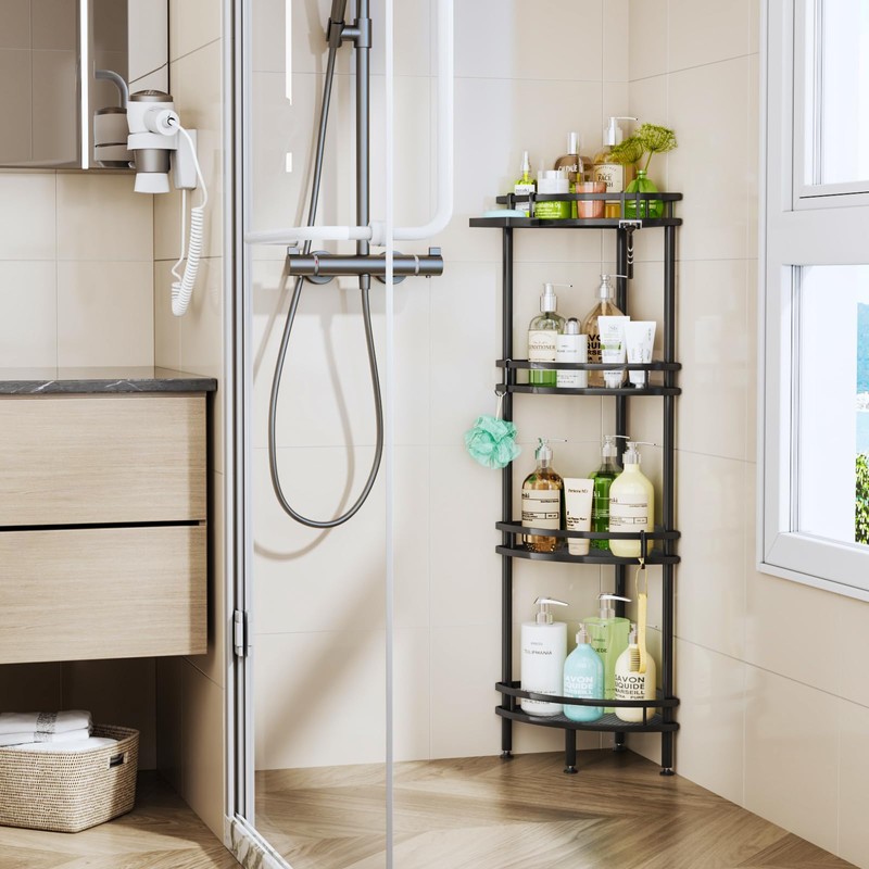 HapiRm Standing Corner Shower Caddy - 4 Tier Shower Organizer