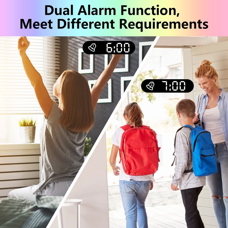 Petilleur Projection Alarm Clock for Bedroom Ceiling, 180° Rotatable Projector