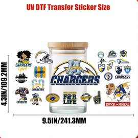 Rugby UV DTF Cups Wrap Transfer - 4 Sheet Football Cups Stickers for 16oz Glass Decals Waterproof AFC Rub on Transfers Vinyl Stickers for Glass Cups Fridge Wall Furniture Car DIY Craft(01)