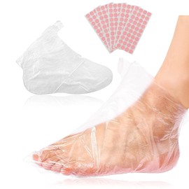 latikaly Disposable Foot Covers, Pack of 100, Seal, Clear, Waterproof, Seal, Multi-purpose, Nursing Care, School, Commute, Cleaning, Infection Prevention, Unisex, One Size Fits Most, Thick Type, Commercial Use, Home Use