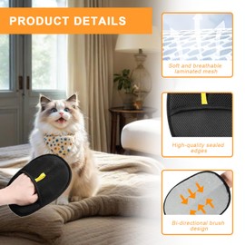 Zyluniy Pack of 2 Fur Magnet Gloves, Reusable Double-Sided Fur Gloves, Washable Glove Cat Hair for Sofa Care and Beauty Treatments for Clothes and Bathroom