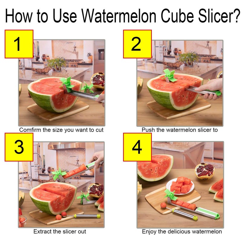 Watermelon Windmill Cutter Slicer, YIDADA Stainless Steel Shape Fruit Tools