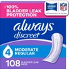 Always Discreet Adult Incontinence Pads for Women, Drier, 4 Drop