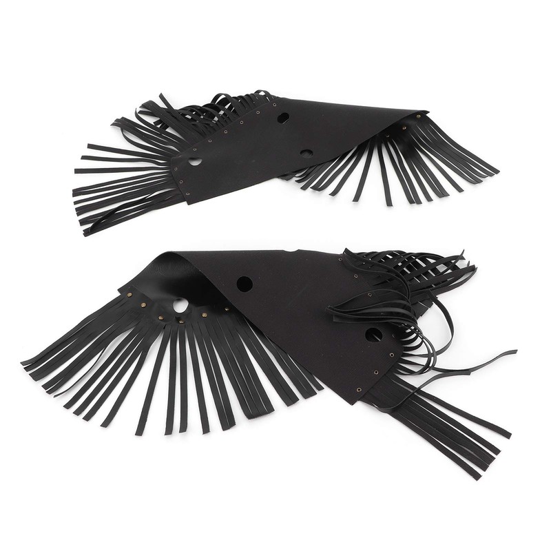 KIMISS Motorcycle Floorboard Fringe, 2Pcs Motorcycle Floorboard Fringe PU Leather