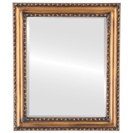 OVALCREST Rectangle Beveled Wall Mirror for Home Decor - Dorset Style - Sunset Gold - 22x28 Outside Dimensions