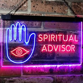 Spiritual Advisor Eye Dual Color LED Neon Sign Red & Blue 12" x 8.5" st6s32-i3116-rb