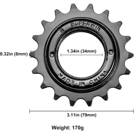 Hycline Single Speed Bicycle Freewheel 18T, Bike Freewheel-BLACK