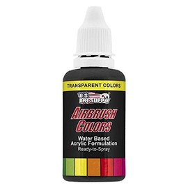 US Art Supply 1-Ounce Transparent Deep Black Airbrush Paint