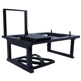 PC Test Bench with GPU Mount, 2.5 Inch SSD Slot, PETG Material, Grey/Black (Black)