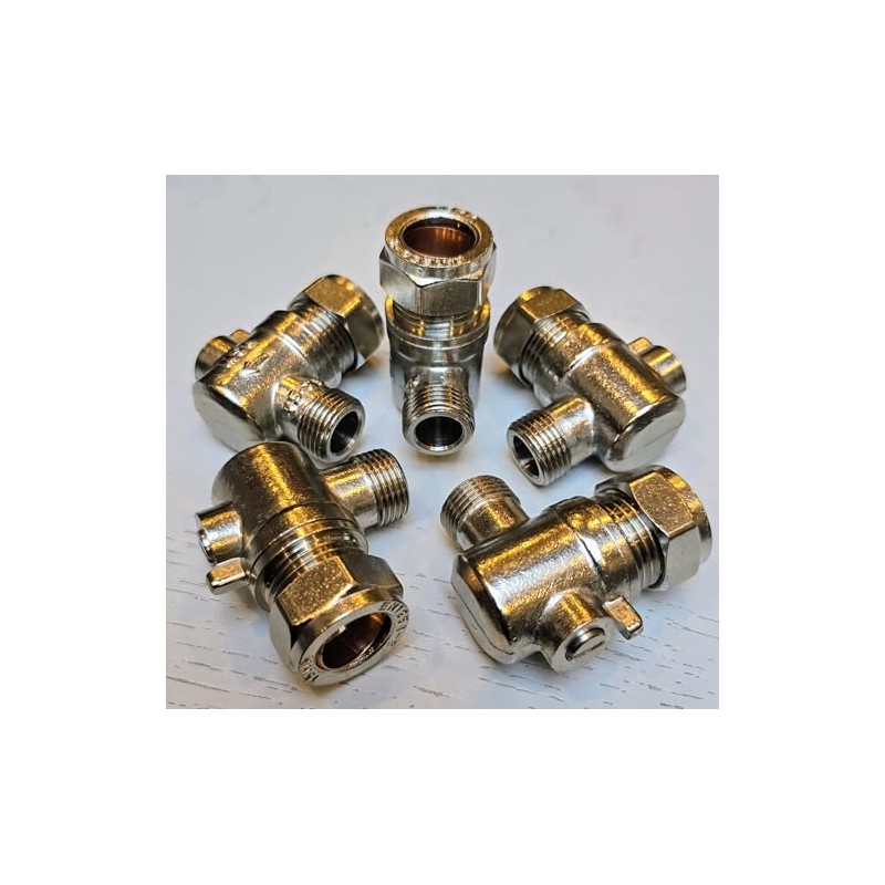 TC Chrome 15mm x 3/8" Angled Flat Faced Isolating Valve