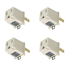 New (4 Pack) 15 AMPs Electric 3-to-2 Prong Grounding Adapters -Cheater Plug- Plugs Outlets