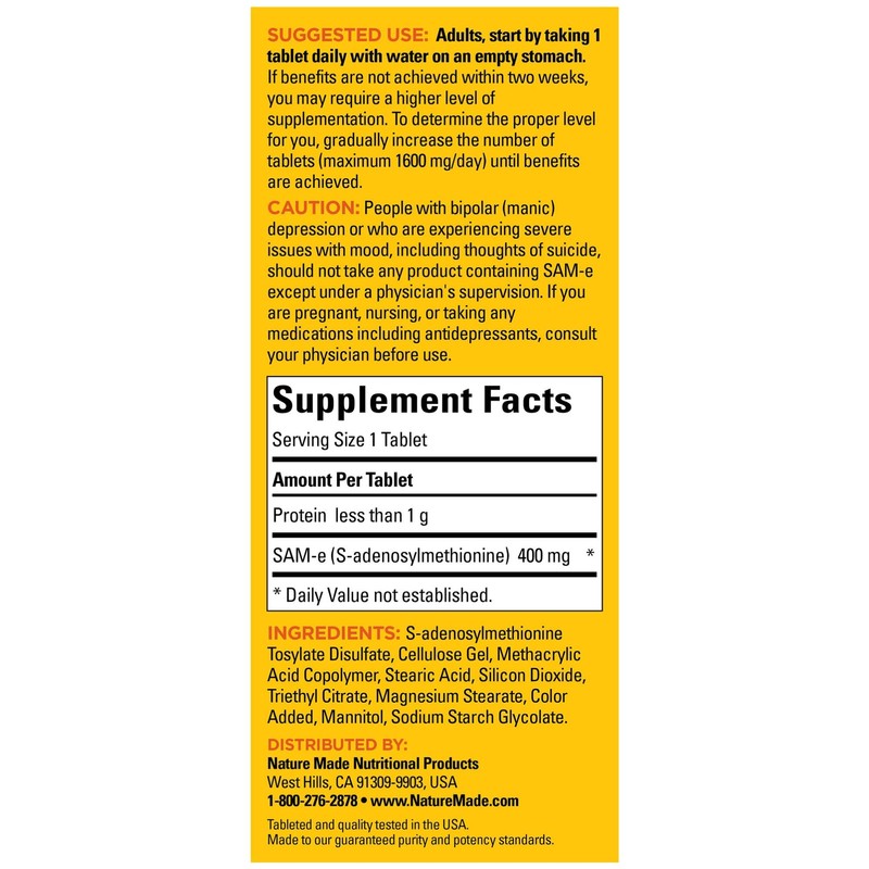 Nature Made SAM-e Complete 400 mg, Dietary Supplement for Mood