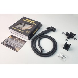 Eurolife Handheld Toilet Bidet Sprayer for Toilet, Lockable Push Button with Bidet Hose for Feminine Wash, Cloth Diaper for Baby Wash, ABS Material, New Version, Included T-Valve (Black Color)