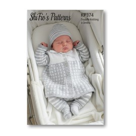 ShiFio's Patterns Knitting Pattern for Baby Cardigan, Hat and Leggings, Double Knitting, 0-3 Months, KP374