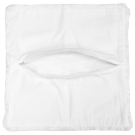 Pavilion Gift Company - Dog Sits Here - Dog Throw Pillow Cover, 18x18, Decorative Square Throw Pillow Cover, Pet Pillow Cover, Cute Animal Cushion Cover for Sofa, Couch, Bed, Chair, 1 Count, White