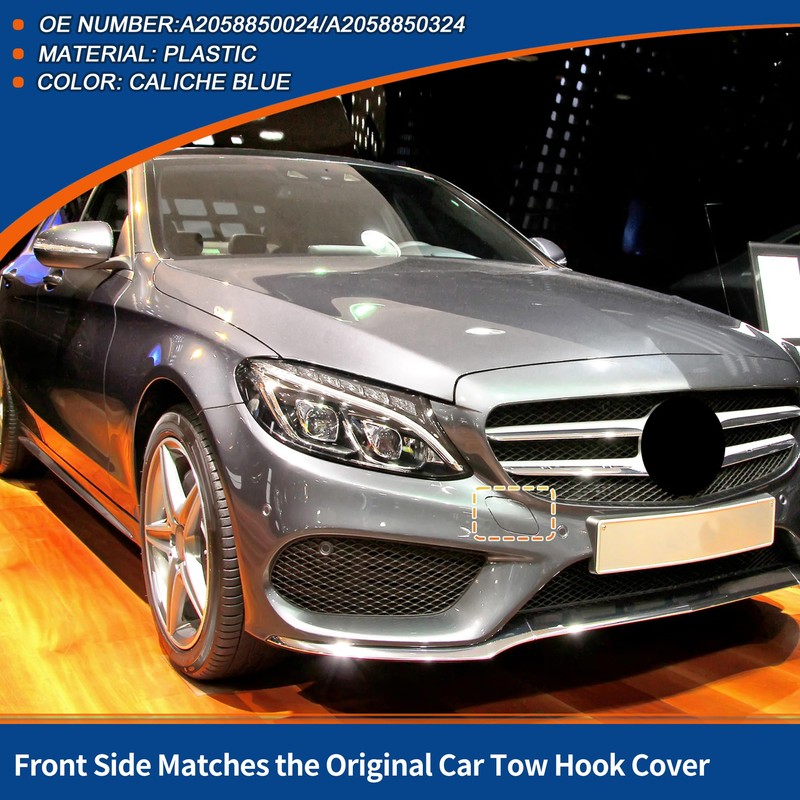 A ABSOPRO CALICHE BLUE FRONT BUMPER TOW HOOK COVER CAP