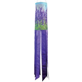 In the Breeze 5211 — Lavender 40-inch Inspiration Windsock — Colorful Hanging Garden Décor with Embroidered Details…