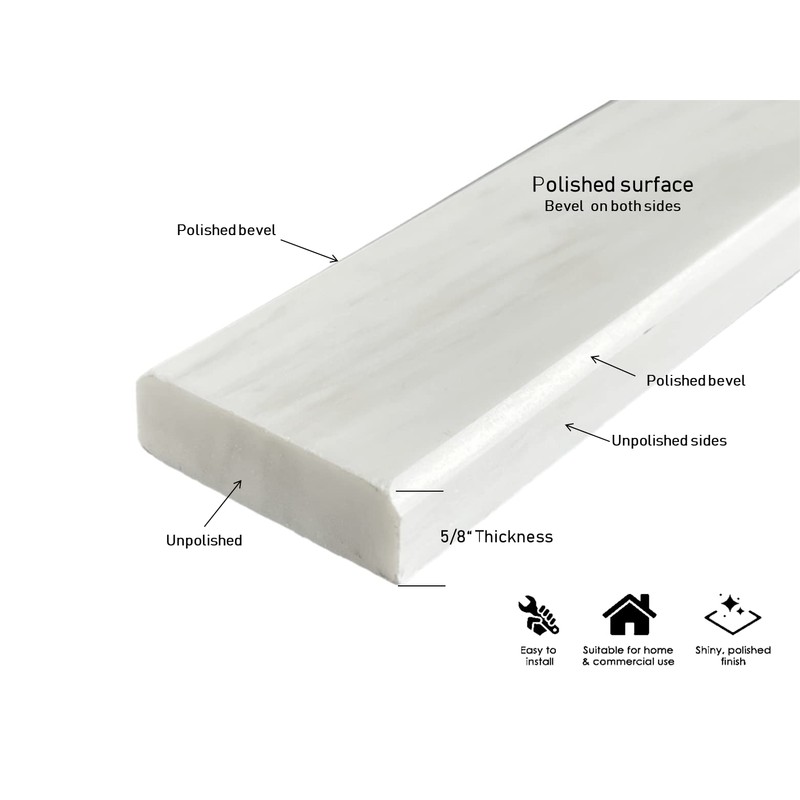 Tenedos Window Sill and Door Marble Threshold Polished Double Beveled