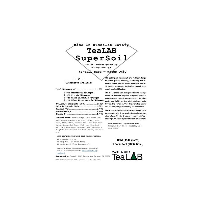 Potting Soil : TeaLAB Super Soil : NPK 1-2-1 :