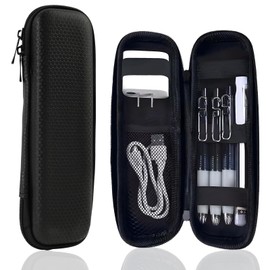 Tuwonwa Pencil Case, Eva Pen Case, Canvas Pencil Case with Zip, Girls and Boys, Pen Bag for School, Office & Travel, Pencil Case Small and Robust in Black