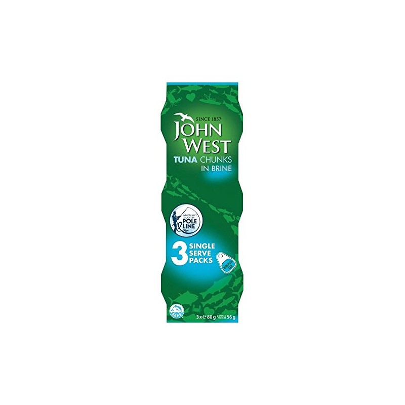 John West Tuna Chunks in Brine (3x80g) - Pack of