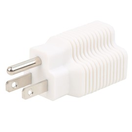 [4-in-1] 15 Amp Household AC Plug to 20 Amp T Blade Adapter,5-15P to 5-20R,5-15P to 6-15R,5-15P to 6-20R, 4 in 1 AC Power Adapter,15A 125V to 20A 250V Adapter (White, 1)