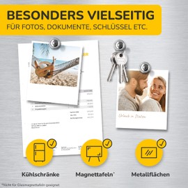 borbee® Magnets (Pack of 16), Strong Magnets for Office and Household - with enclosed felt stickers to protect the surface - ideal as fridge magnets, magnets for magnetic board or hanger