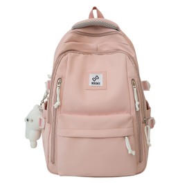 ZESU Korean Backpack, Commuting to School, Large Capacity, High School, Women's, Girls, Students, Work, Girls, Rucksack, Elementary School, Casual Bag, Backpack, Girls, Travel, School, Outdoors, Pink