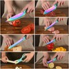 KATISUN Kitchen Knife Set with Guards, 13 Piece Rainbow Titanium