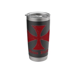Deus Vult Templar Order Knights Templar Holy Cross Helmet Stainless Steel Insulated Tumbler