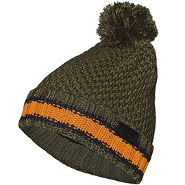 Regatta Kids Davin Knit Knitted Fleece Lined Bobble Hat - Dark Khaki - 11-13 Yrs