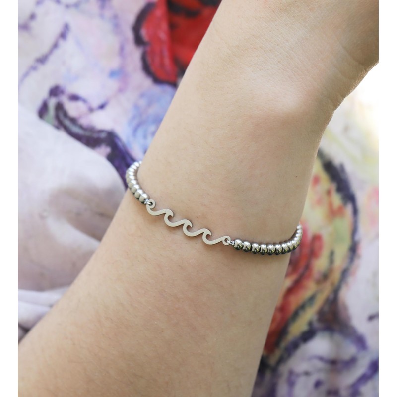 OBSUN Inspirational Gifts for Women, Motivational Bracelets Wave Bracelet Beach
