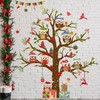 Christmas Owl Tree Window Clings Double Sided Static Vinyl Cling