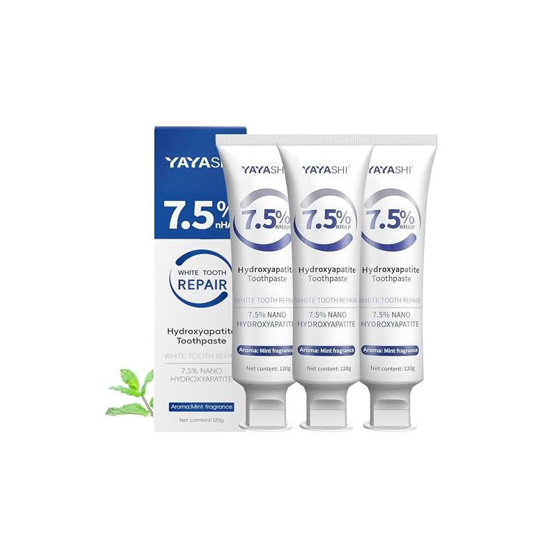 Set 3-Pack Hydroxyapatite Toothpastes for Enamel Protection and Tooth Strengthening,