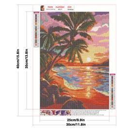 abcGoodefg Diamond Art Kits for Adults 6 Pack, DIY 5D Diamond Art Paintings Beach Sunset Round Full Drill Paint by Diamonds, 12x16 inch