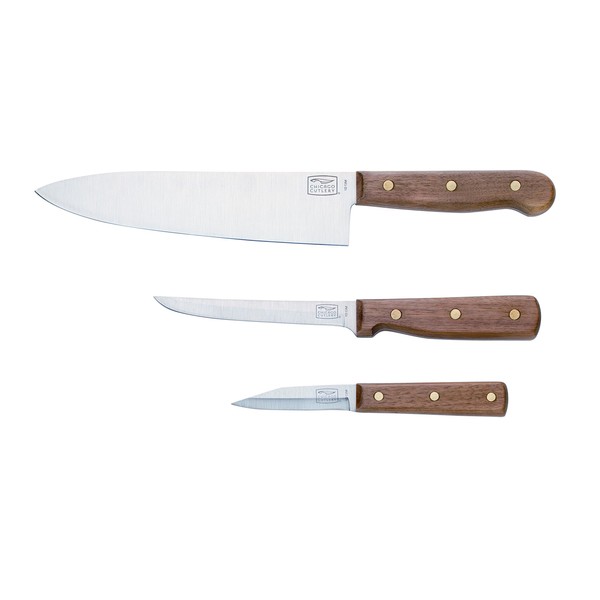 Chicago Cutlery Wood Knife Set 8" Carbon Blister Pack