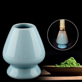 1Pc Matcha Whisk Stand Ceramic Holder for Bamboo Matcha Chasen Decorative Kitchenware Organizer Crock for Tea Set Accessories (Blue)