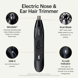 MANSCAPED® Weed Whacker® 2.0 Electric Nose & Ear Hair Trimmer – 7,000 RPM Precision Tool with Rechargeable Battery, Wet/Dry, Easy to Clean, Improved Stainless Steel Replaceable Blade